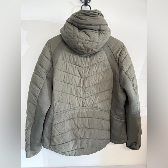 Hooded Quilted Water Repellent Jacket flawed green size XL - Picture 3 of 9